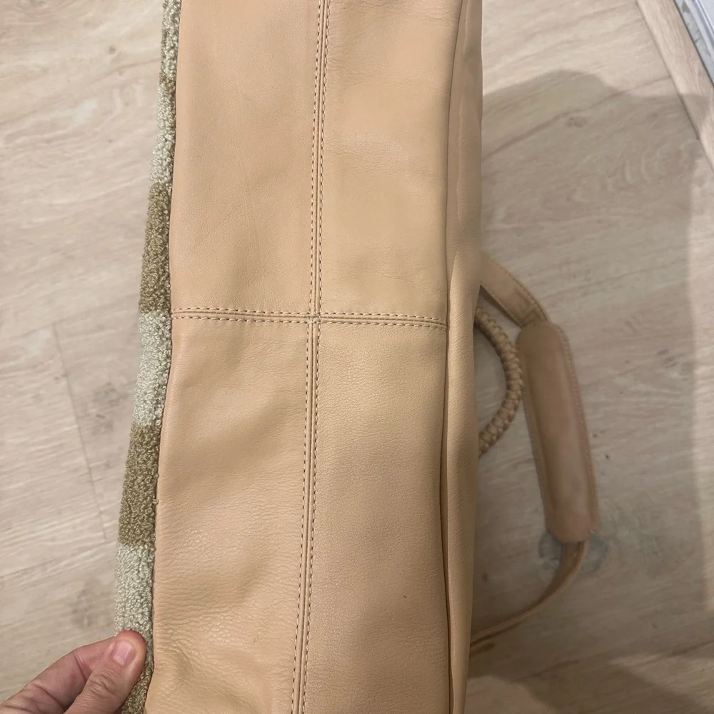 Checkered Tan and Cream Women's Bag - Picture 4 of 12